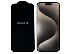 EVELATUS Corning Gorilla Ultra 10X Vidrio 3D súper resistente para Apple Iphone 15 Pro Max Negro