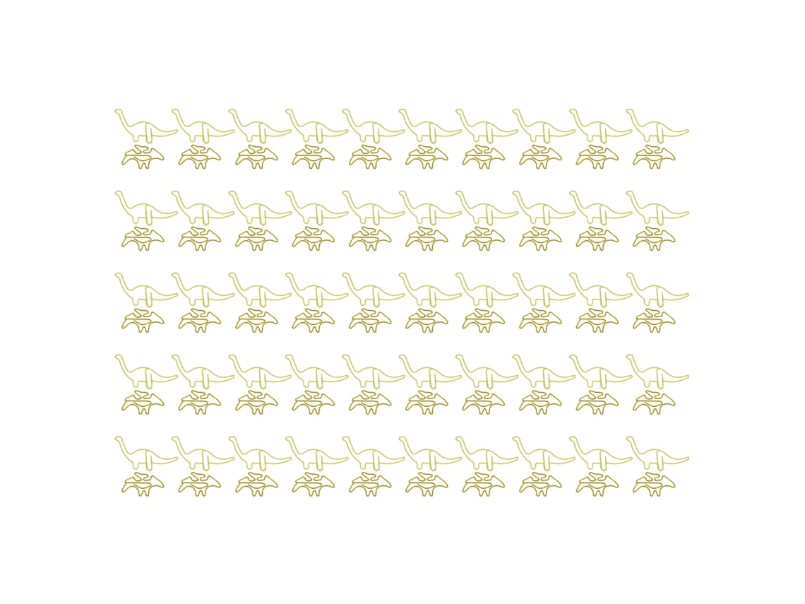 100 Clips Metálicos Amarillos Con Forma De Pterosaurio Para Uso En La Oficina.