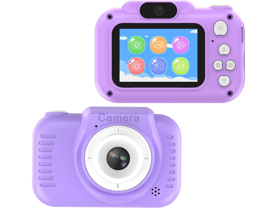 Câmera Infantil H9 1080P 4800W Câmeras Duplas Frontal e Traseira Roxa 
