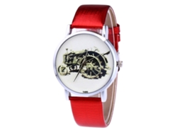 Reloj Unisex Para Parejas En Piel Sintética Fina Con Movimiento De Cuarzo (rojo)