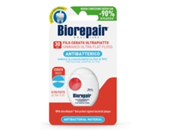 Hilo dental antibacteriano ultrafino sin cera Biorepair para el cuidado bucal, ideal para dientes sensibles, 25+5 metros.