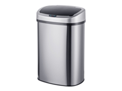 Cubo De Basura Relaxdays Con Sensor, 50 L, Tapa Eléctrica, Soporte Para Bolsas, Para Cocina, Plateado
