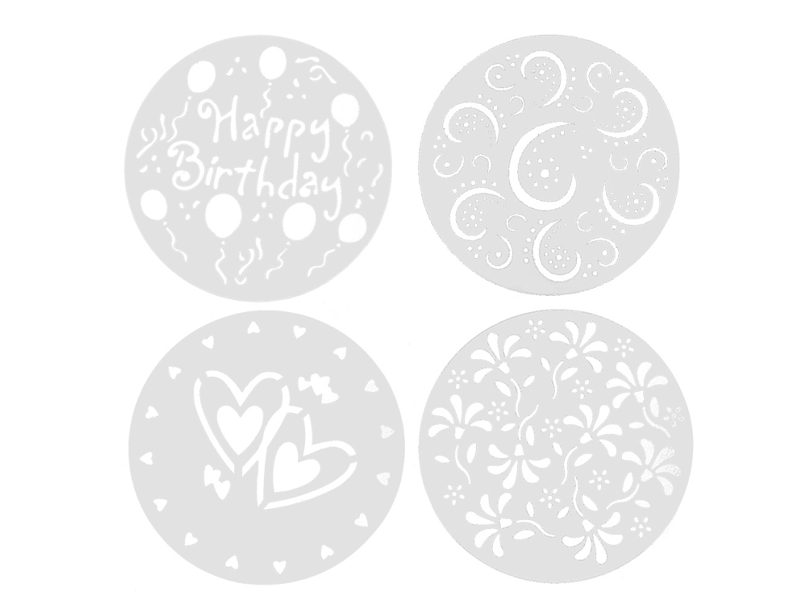 4 piezas de herramientas de plástico para decorar pasteles, moldes de chocolate en aerosol, herramientas de repostería