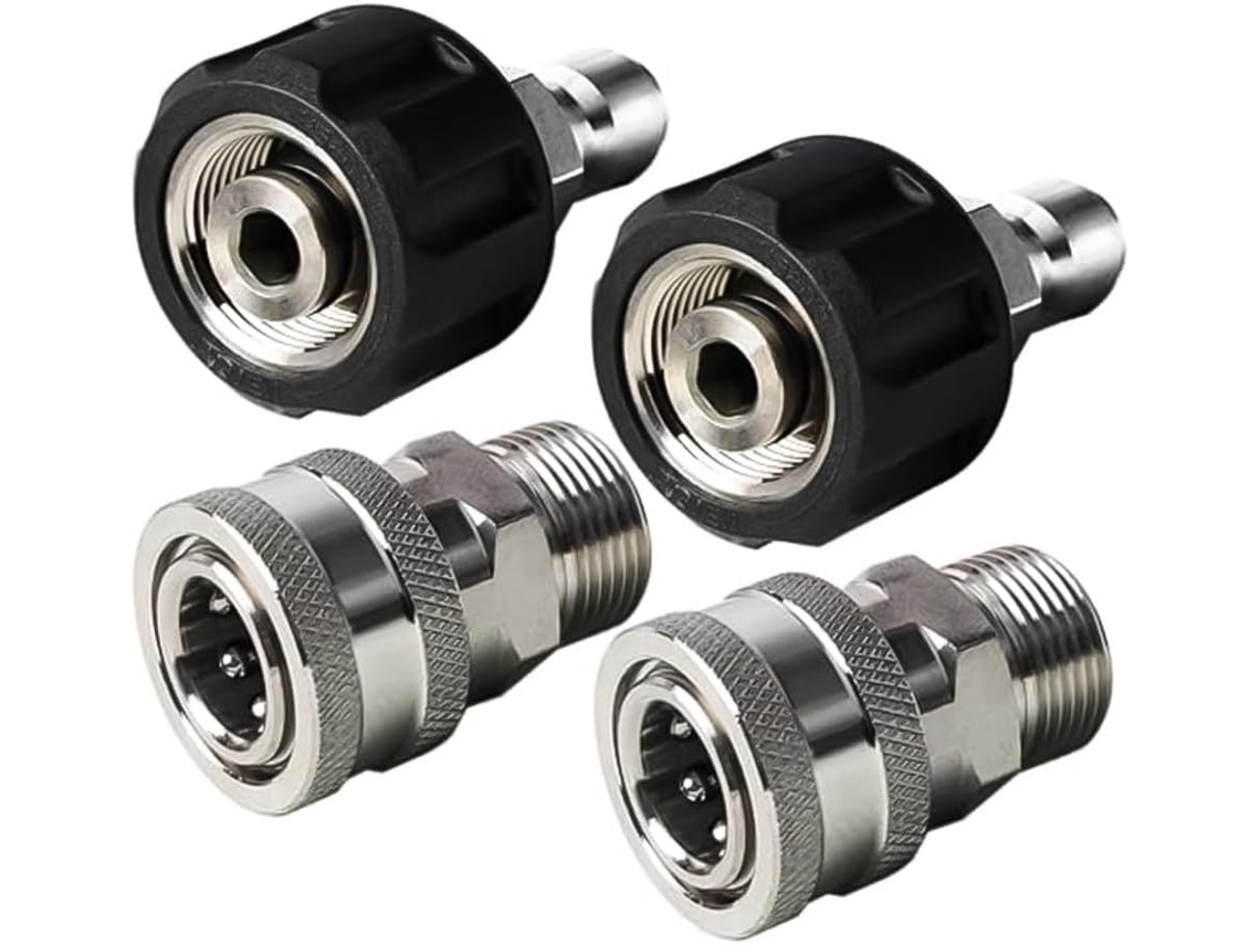 Kit De Conexión Rápida M22-14 5000 De Acero Inoxidable Para Limpiadoras De Alta Presión.