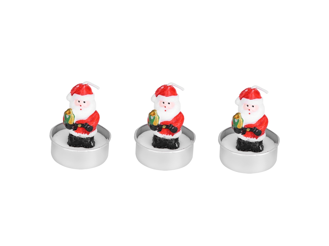 KOFIHETY Juego de 3 Velas Decorativas Navideñas, Adorno para Fiesta, Celebración, Habitación, Santa de Pie