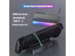 Estación de acoplamiento Steam Deck 6 en 1 Hub USB tipo C a HDMI compatible con 4K 60Hz RJ45 2.0 Base Chaberlu