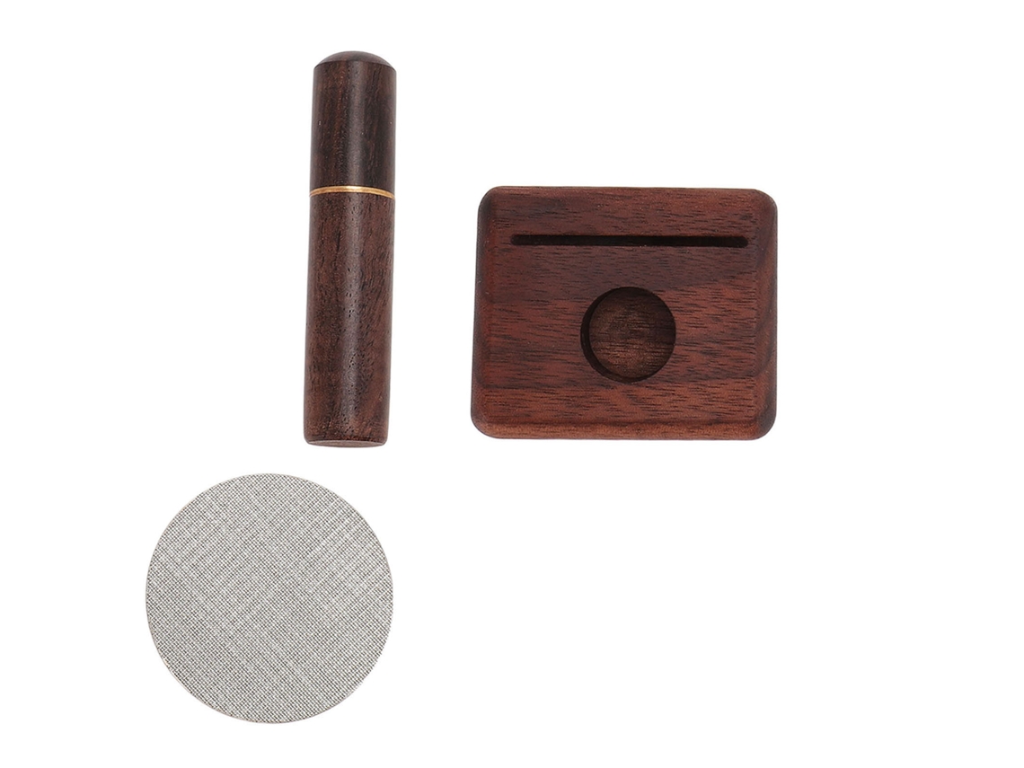 Distribuidor de café de acero inoxidable 304 con base y prensador de 51 mm para café casero.