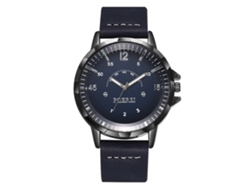 Elegante Reloj De Pulsera De Negocios Para Mujer Con Correa De Pu Azul Y Movimiento De Cuarzo.