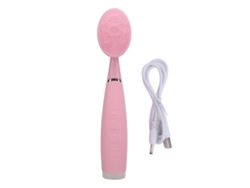 Cepillo limpiador facial eléctrico de silicona IPX6 resistente al agua, color rosa.