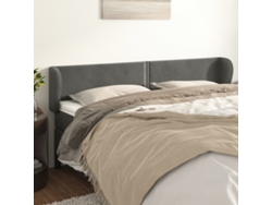 Cabecero De Terciopelo Gris Oscuro 203x23x78/88 Cm