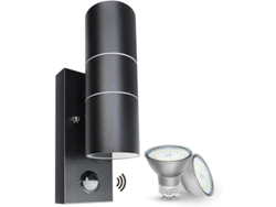 Aplique De Pared Exterior Con Sensor De Movimiento Pir Y Led Negro.