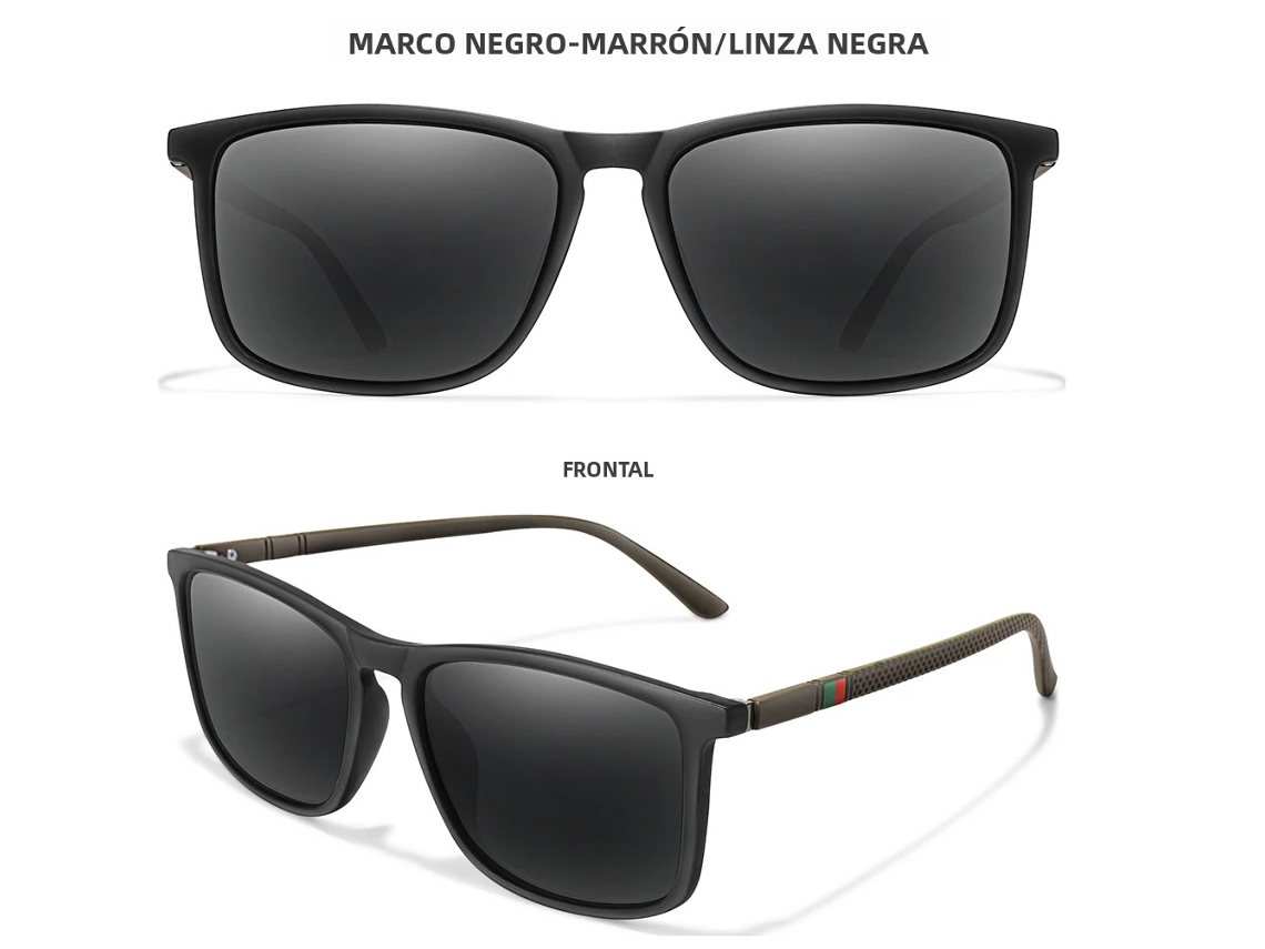 Gafas de sol MDUG polarizadas cuadradas retro de lujo con protección solar UV400 (Estilo 1)