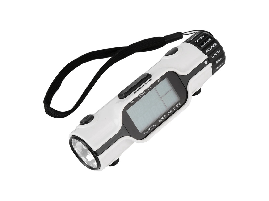 Reloj despertador digital Baok-Led con linterna, termómetro y visualización de la hora mundial para viajes y lectura.
