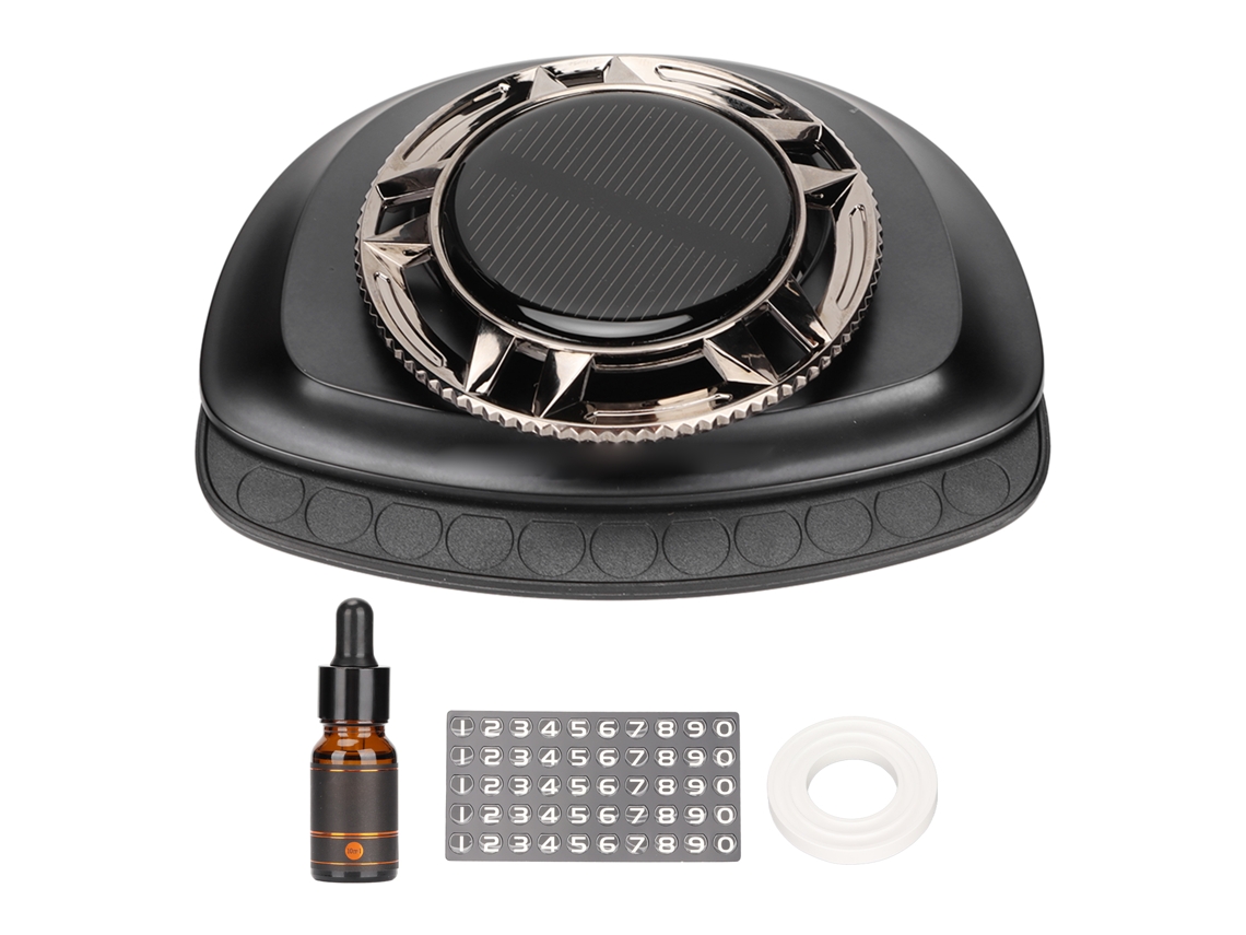 Difusor solar giratorio de perfume para coche, aromaterapia, purificador de aire, ahorro de energía, silencioso, antideslizante, para coches (escapada nocturna)
