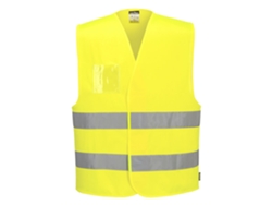 Chaleco de alta visibilidad Portwest con doble soporte de identificación, ideal para trabajos al aire libre / Amarillo / S/M