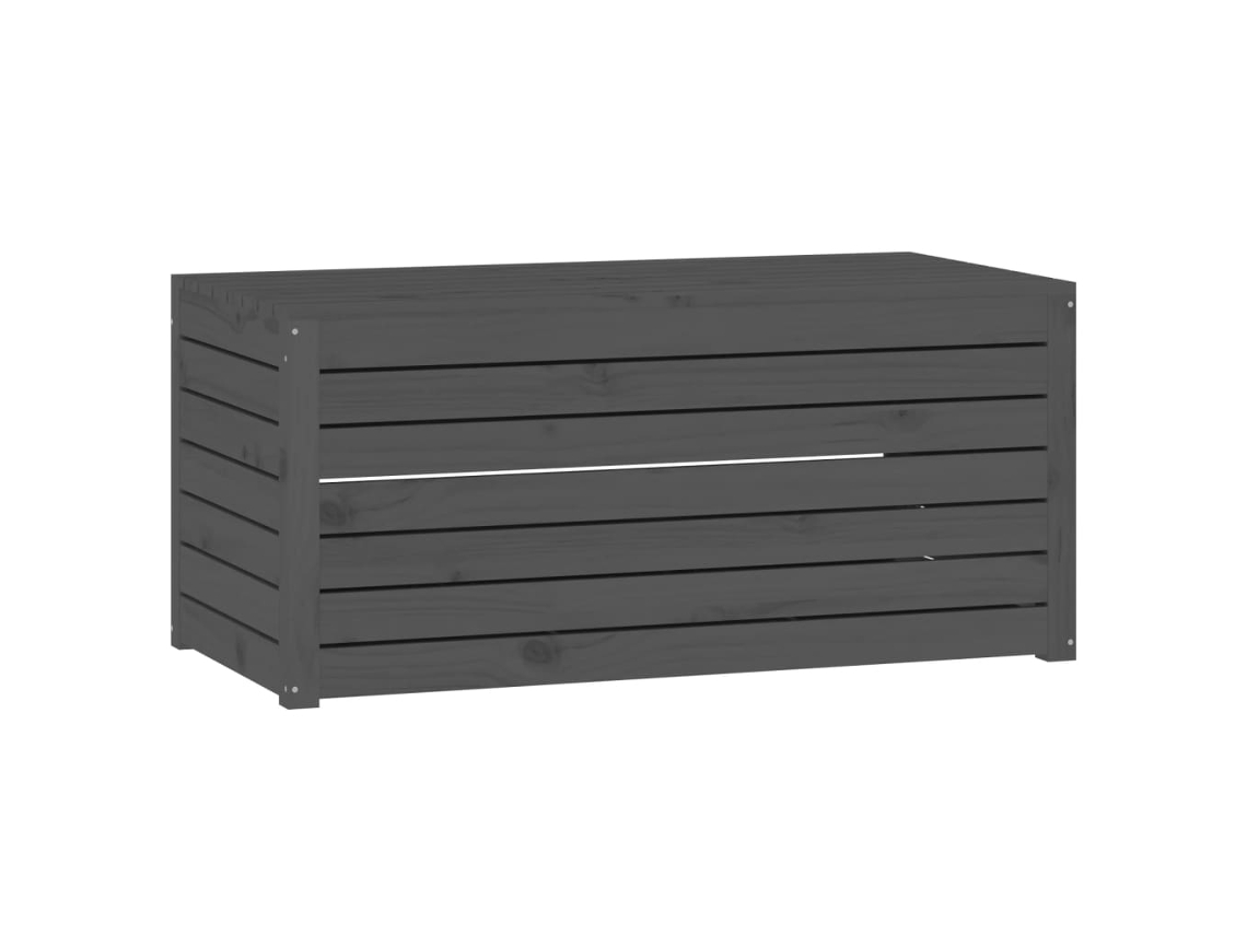Maison Exclusive - Baúl De Jardín Madera Maciza De Pino Gris 101x50,5x46,5 Cm