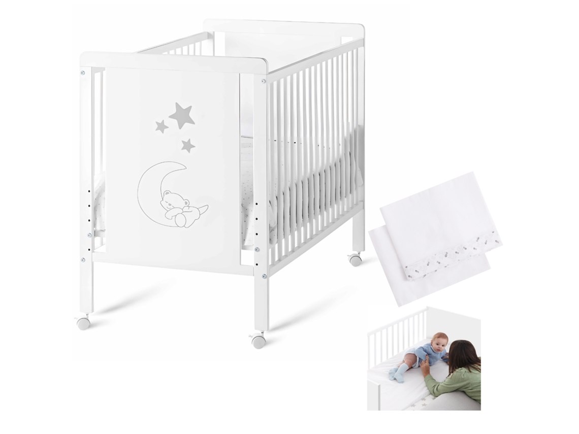 Cuna Colecho Indi 120x60, Kit Colecho Para Unir La Cuna A La Cama Y Bajera Con Encimera