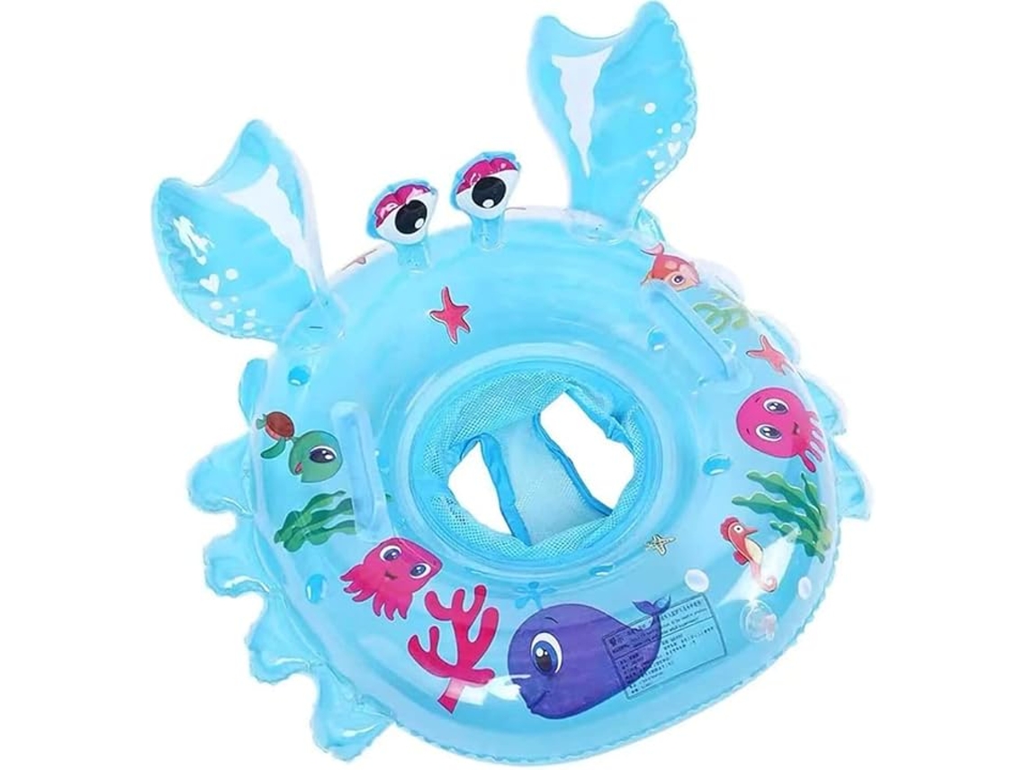 Flotador Infantil, Balsa Hinchable Con Asa Y Asiento Para Coche, Para Bebés De 8 A 48 Meses, Color Azul. Siurn