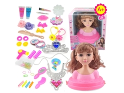 -muñeca Cabeza Para Peinado Con Cola Doble Kit De Peluquería Maquillaje Con Accesorios Regalo