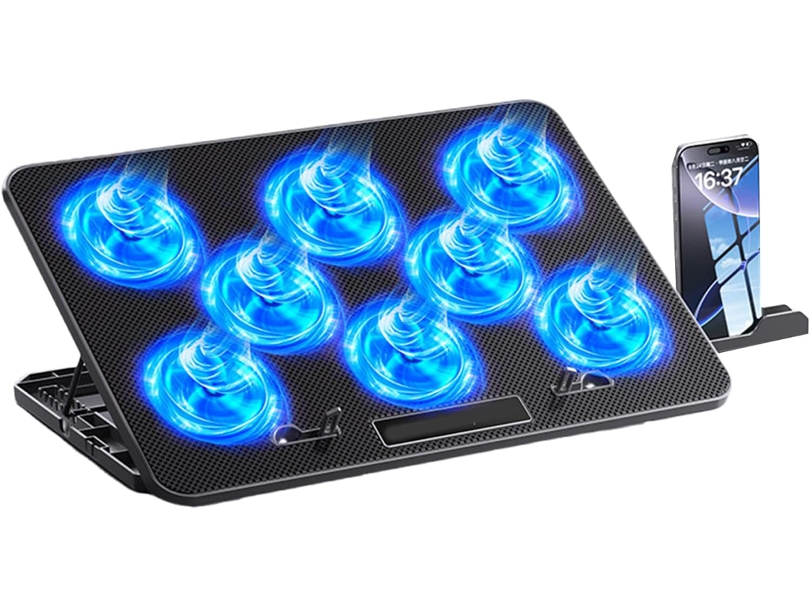 Refrigerador Silencioso Para Portátil Con Iluminación Rgb, 3 Velocidades, Diseño Ergonómico Y Amplio.