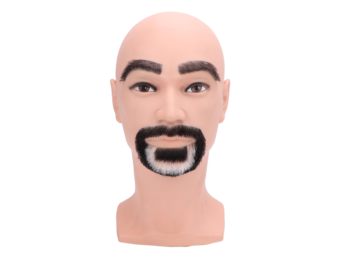 Cabeza de maniquí para entrenamiento de afeitado: hombre con barba simulada.