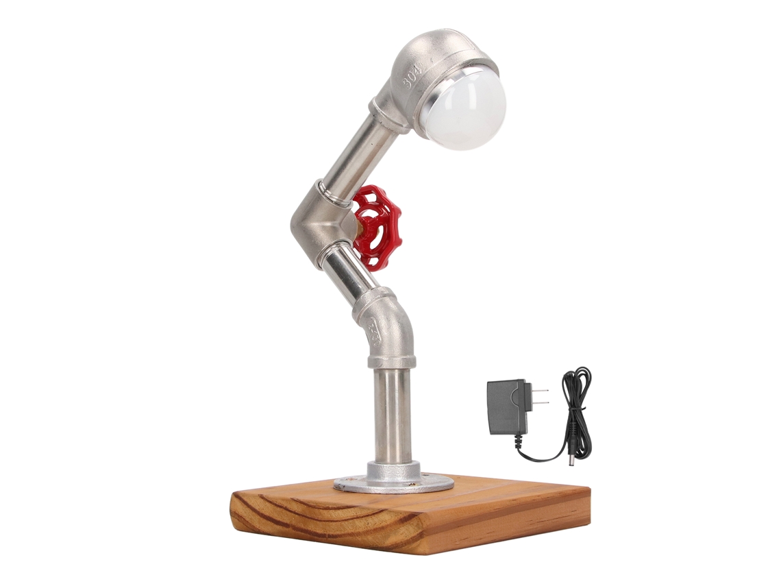 2026-lámpara De Mesa De Diseño Industrial Tubo Led Luz Blanca Fría Decoración Hogar Dormitorio Sala De Estar Plug Us 110‑220v