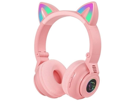 Auriculares On Ear Bluetooth ENZONS Inalámbrico para Niñas con Oreja de Gato Plegable Con Luces Led/Mi