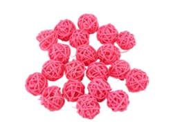 20 bolas decorativas de ratán para bodas, cumpleaños y fiestas (rosa)