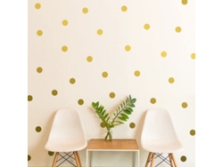 Pegatinas De Pared De Puntos Dorados (200 Puntos/2,54 Cm) Para Dormitorio Y Sala De Juegos De Niñas.