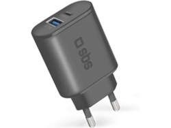 Cargador SBS (2100 mAh - 1 USB - 1 USB-C - Negro)