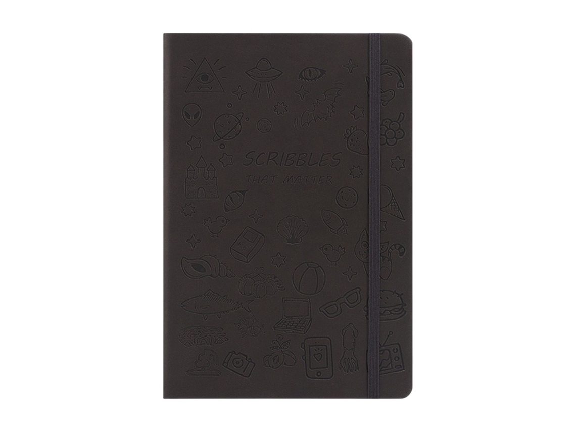 Cuaderno escolar A5, bonito diario con relieve, gris oscuro, Digitallab (100 hojas)