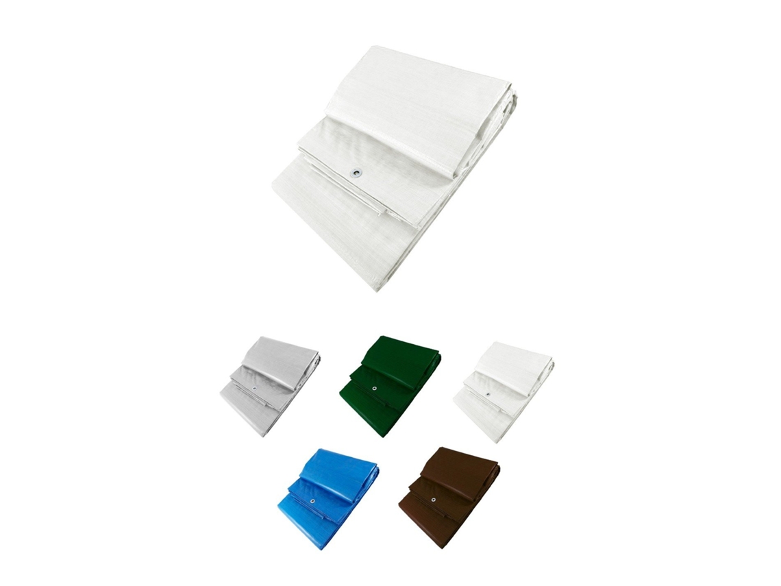 Toldo Reforzado Impermeable | Lona Multiusos | Con Ojales | Resistente | Interior Y Exterior Blanco 3x5m.
