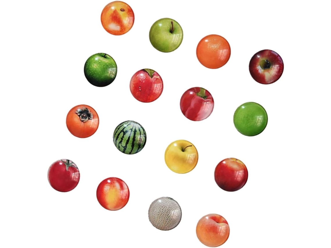12 Imanes Para Nevera Con Diseño De Frutas, Pegatinas De Vidrio Coloridas Para Pizarras Blancas