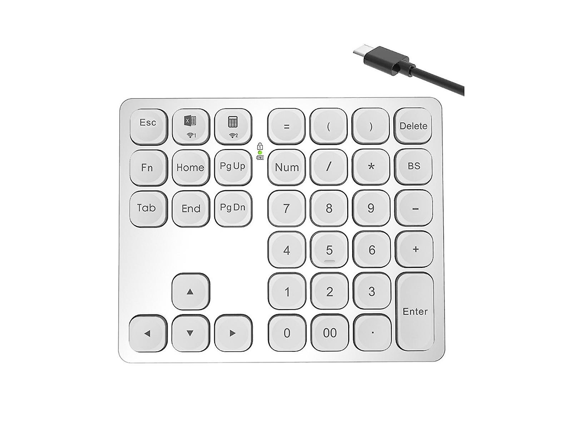 Mini teclado inalámbrico Bluetooth para teléfono celular, tableta, teclado y mouse Bluetooth para Android, blanco Ly Ebike