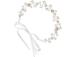 Tiara Nupcial De Perlas Y Diamantes De Imitación Con Correa Ajustable: Elegante Accesorio Para El Cabello Para Bodas Y Fiestas.