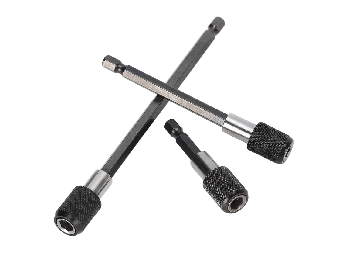 3 Piezas Varilla Extensión Adaptador Mandril Magnético 1/4 Pulgada Quick Release Portabrocas Para Taladro Eléctrico