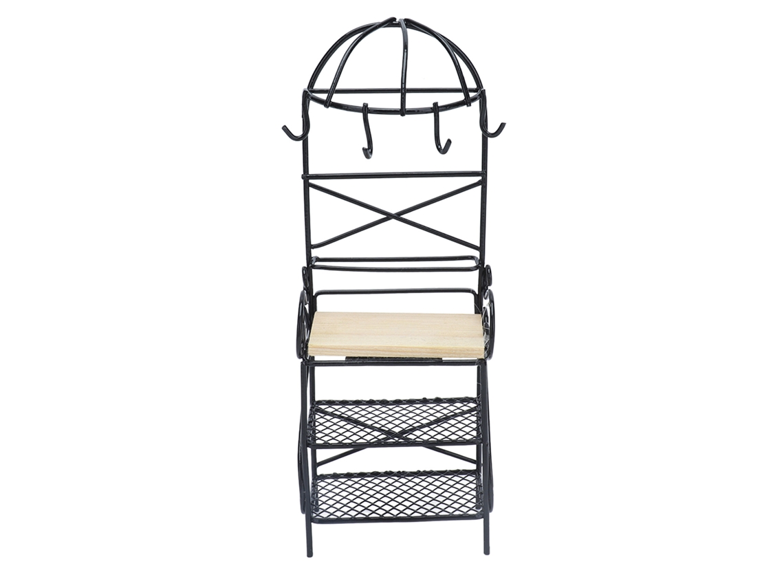 Estantería Miniatura Para Muestra Y Almacenamiento, 1:12 Accesorio De Cocina Para Casa De Muñecas, Estante De Pan Negro