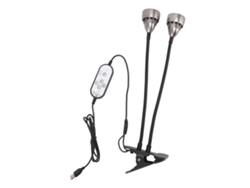 Lámpara LED de crecimiento para plantas 2026 con dos cabezales, luz suplementaria para suculentas, lámpara de cultivo con clip, alimentada por USB.