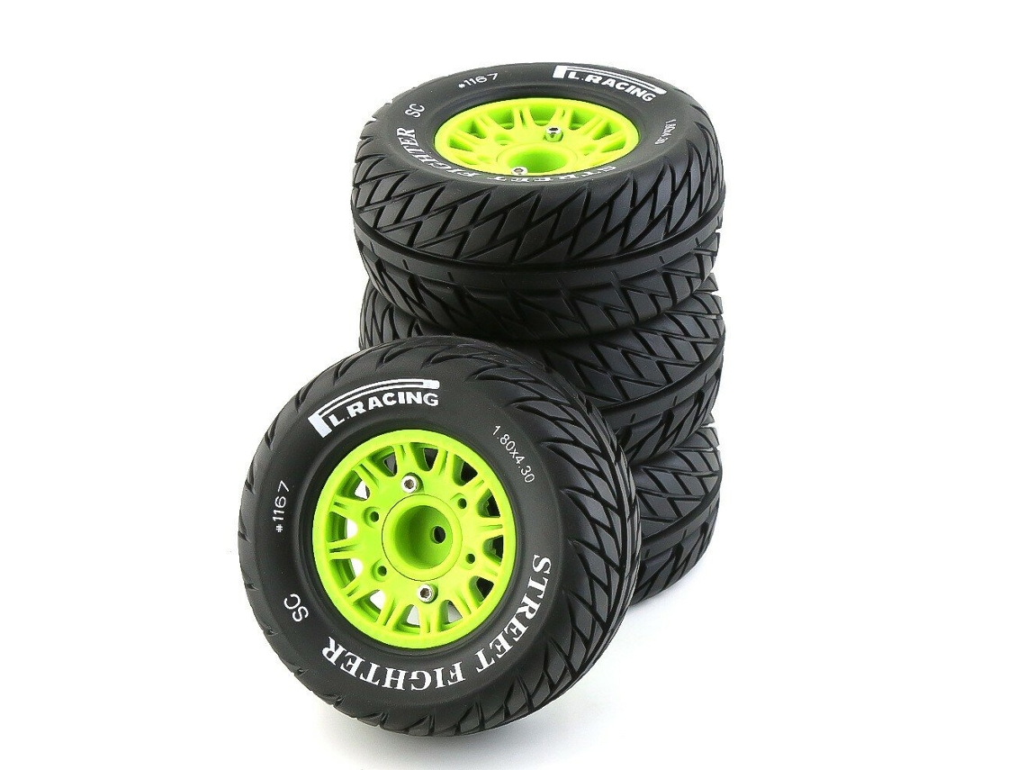 Naranja 4pcs Neumáticos Mejorados Ruedas Hex 12mm Short Course 144010 124019 144001 1/10 1/12 1/14 Rc