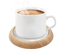 Calentador Usb Para Cafe Y Te, Uso Oficina Y Casa, Madera Clara, Amarillo