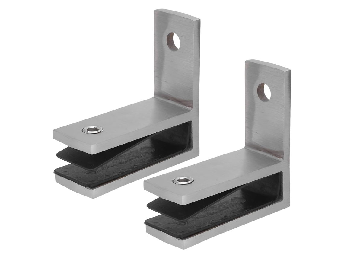 2 Abrazaderas De Vidrio Plateadas De Acero Inoxidable De 10 A 12 Piezas Para Barandillas Y