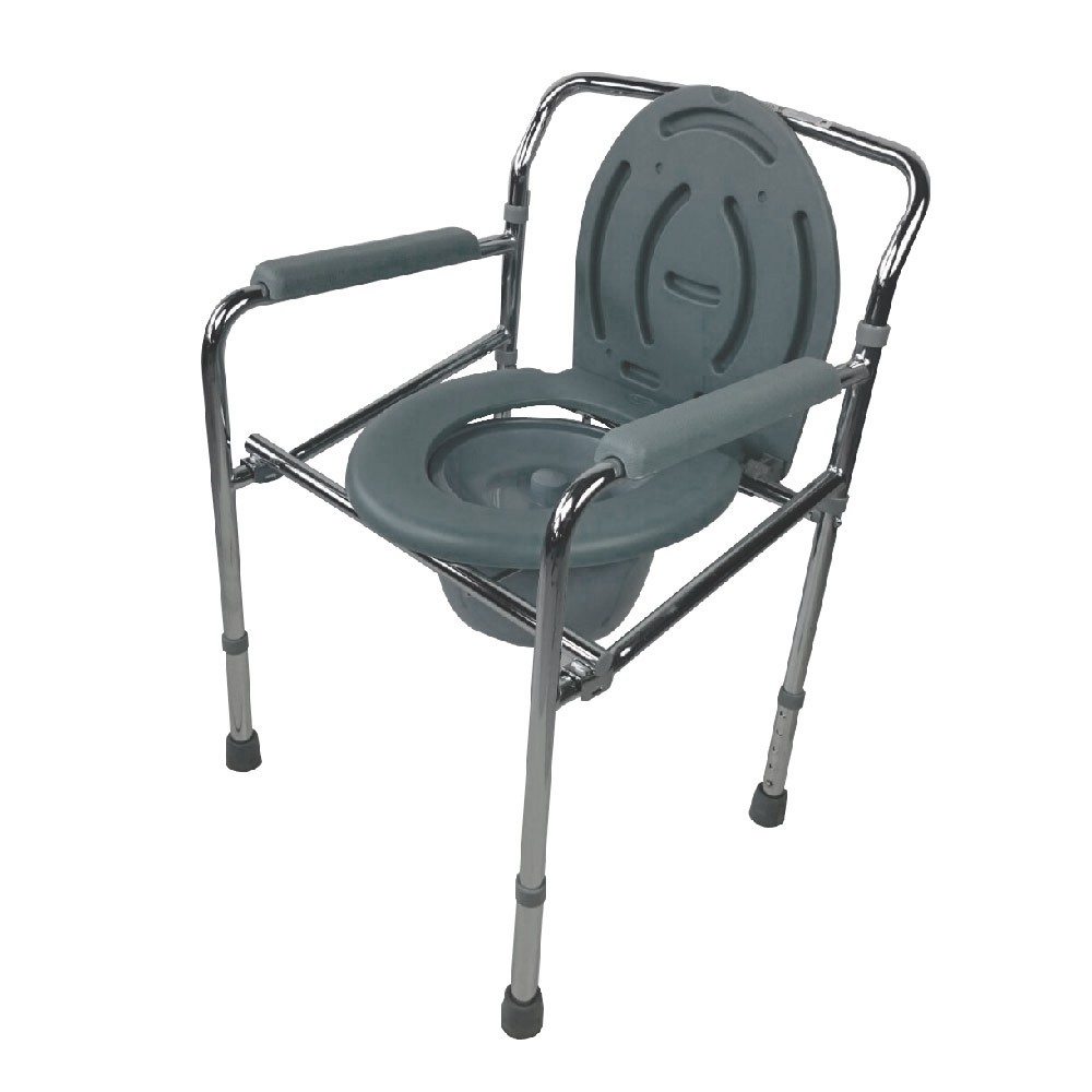 Silla de Baño MOBICLINIC con Tapa Altura Regulable Reposabrazos Acero Cromado Puente