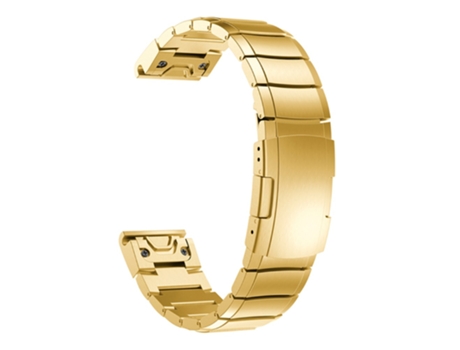 Correa de metal cadena de eslabones con hebilla de ajuste rápido para Garmin Fenix 5 195mm - dorado