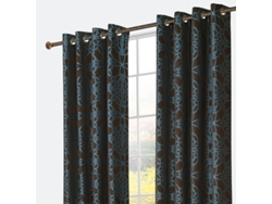 Cortina Hecha con Sofisticada Tela Floral Azul Turquesa Sólida 140 x 260 cm - Individual