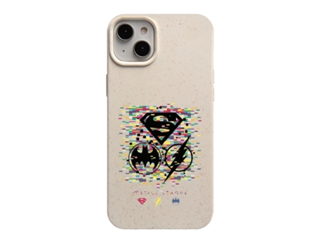 Funda Oficial Dc Comics Liga La Justicia Símbolos Píxeles Warner Bros Compostable para iPhone 14 Plus PHONECASES3D