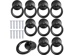 2026altiro-10 Pomos Negros Para Armarios, Pomos Metálicos Para Puertas, Tiradores Redondos Clásicos Con Tornillos.