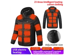 Chaqueta Térmica Inteligente Con Capucha Para Hombre S/mtengoo Hz-23 De 23 Zonas Con Cremallera Y Tamaño Ajustable Carga Usb