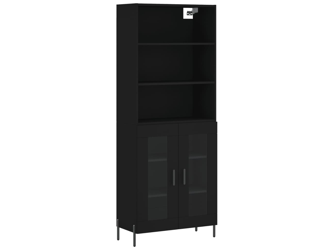 Maison Exclusive - Aparador Alto Madera Contrachapada Negro 69,5x34x180 Cm