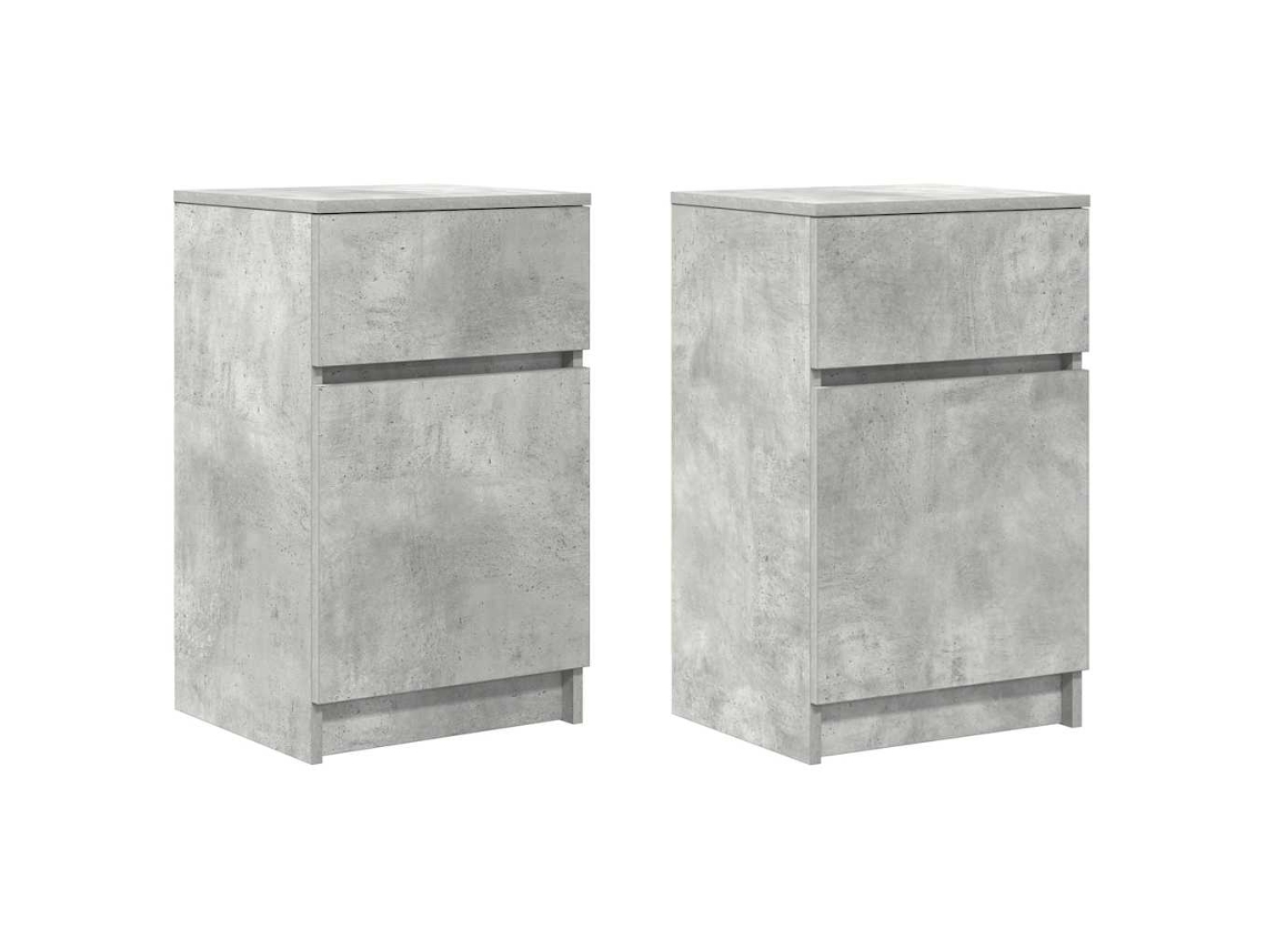 Maison Exclusive - Mesitas De Noche 2 Uds Madera Contrachapada Gris 39x35x65 Cm