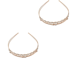 Diadema De Dos Piezas Con Doble Banda Para Novia, Elegante Accesorio Para El Cabello Con Lentejuelas Y Diseño